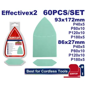 Папір шліфувальний EMTOP EAKTS938660, 60 шт. №1