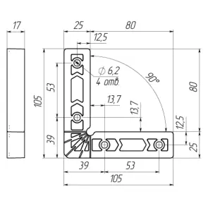 Уголок для фиксации плитки 100x100 ADVANTA, 90 градусов, 2 шт №4