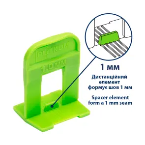 Кліпса системи вирівнювання плитки 1,0 мм Plitkom 500 шт №3
