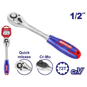 Ключ-трещотка 1/2'' EMTOP ERWH0121 №1