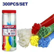 Кабельні стяжки EMTOP EMTE87521, 300 шт.