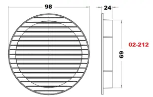 Решітка вентеляційна AirRoxy AOzS 70 White (02-212) №2