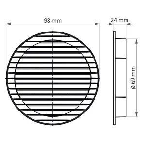 Решітка вентеляційна AirRoxy AOzS brown 70 (02-209) №4