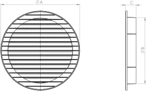 Решетка вентеляционная AirRoxy AOzSg 70 Graphite (02-236) №2