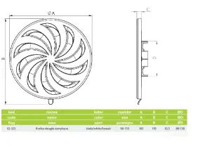 Решетка вентеляционная AirRoxy 80-150 мм graphite (02-235) №2
