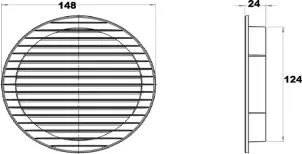Решетка вентиляционная AirRoxy AOzS graphite 125 (02-224) №2