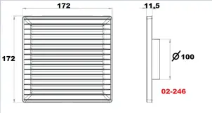 Решітка вентиляційна AirRoxy AKUSzS 170x170 100 white (02-246) №3
