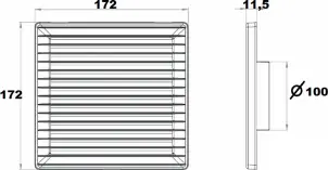 Решітка вентиляційна AirRoxy AKUSzSs 170x170 100 grey (02-251) №4