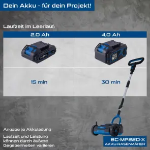 Газонокосарка акумуляторна Scheppach BC-MP220-X (без АКБ та ЗП) №6