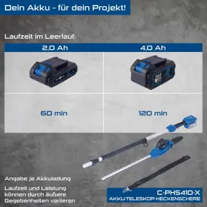Кусторез телескопический аккумуляторный Scheppach C-PHS410-X (без АКБ и ЗУ) №5