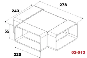 Трійник Airroxy 220/55 (02-513) №2