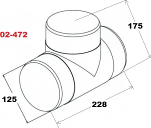 Трійник AirRoxy 125мм (02-472) №2