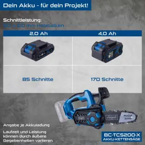 Пила ланцюгова акумуляторна Scheppach BC-TCS200-X (без АКБ та ЗП) №9