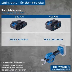 Секатор акумуляторний Scheppach BC-PRS28-X Set S №11