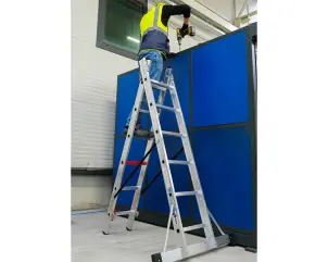 Двосекційна алюмінієва драбина-стрем’янка Duomax Pro VIRASTAR DUOCOMBI 2х6 сходинок №16