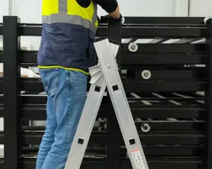 Двосекційна алюмінієва драбина-стрем’янка Duomax Pro VIRASTAR DUOCOMBI 2х8 сходинок №16