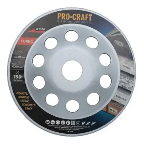 Шліфувальна алмазна чашка Procraft WT150 150мм 22.23 №3
