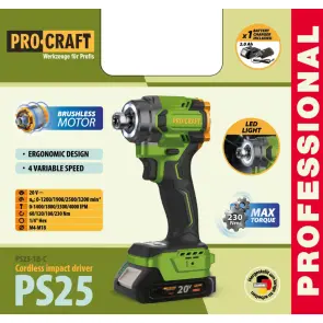 Акумуляторний гвинтоверт Procraft PS25 (з 1 акб) №2
