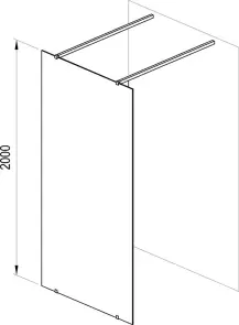 Нерухома стінка Walk In Free-140 v.200 Полір. алюм. Transparent №5