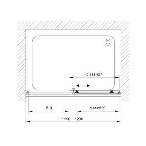 TD120G Душові двері TREND двосекційні 1200x1900 мм скло grape №4