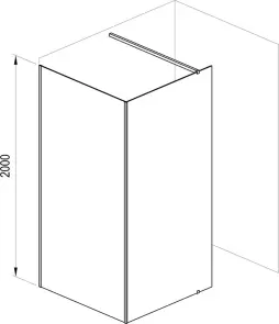 Нерухома стінка Walk In Corner-120/90 v.200 Полір. алюм. Transparent №2