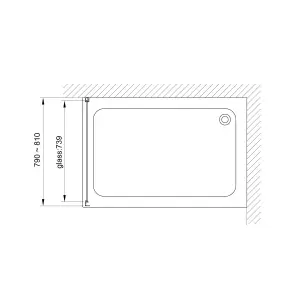 S80G Бічна панель 800x1900 мм скло grape №3