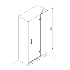 K100DC Душові двері KVADRO 1000х1950 мм Chrome Clear №6