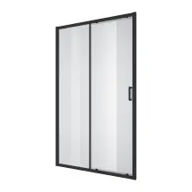 Душові двері розсувні, двоелементні Line Pro 1200мм, black matt, скло 6мм прозоре купити в Україні
