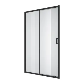Душові двері розсувні, двоелементні Line Pro 1200мм, black matt, скло 6мм прозоре №1