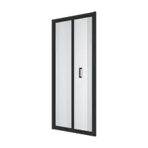 Душові двері двосекційні, Line Pro 900мм, black matt, скло 6мм прозоре