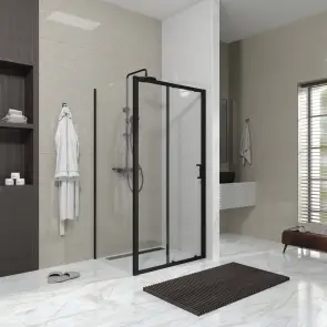 Бічна панель Line Pro 800мм, black matt, скло 6мм прозоре №3
