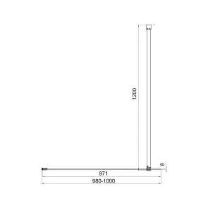 Нерухома стінка Walk-IN 1000х2000мм chrome, скло 8мм clear №3