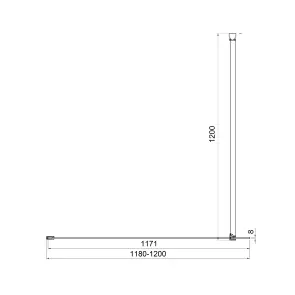 Нерухома стінка Walk-IN 1200х2000мм chrome, скло 8мм clear №3