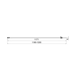 Нерухома стінка Walk-IN 1200х2000мм chrome, скло 8мм clear №5