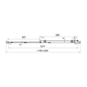 Душові двері розсувні, двоелементні Dakota 1200x1850 мм chrome, скло 5мм clear №4