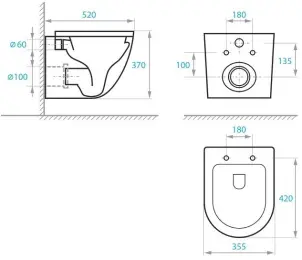 Інсталяція AlcaPlast 4в1 AM101/1120 з білою круглою кнопкою M670 + підвісний унітаз ROUND №5