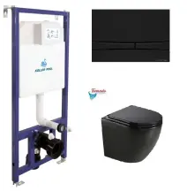 Інсталяція Koller Pool Dune 1200SL + Integro Cosmo Black matt панель змиву + підвісний унітаз Round Tornado matt black в магазині TVOE