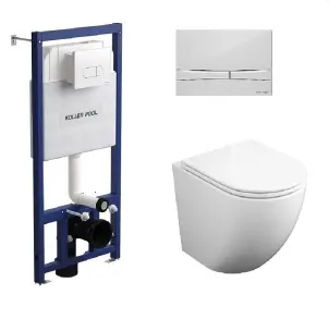 Інсталяція Koller Pool Dune 1200SL + Integro Cosmo White панель змиву + підвісний унітаз Round Tornado №1