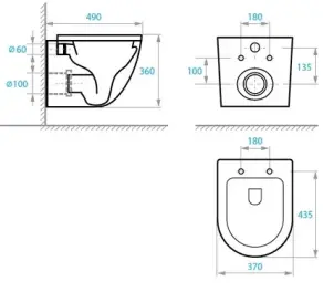 Інсталяція KollerPool AQUA LINE + EDGE White панель змиву + підвісний унітаз ROUND Smart з сидінням Soft-close ( змив Tornado 3,0 ) №6