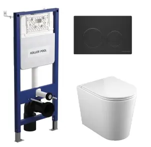 Інсталяція Koller Pool AQUA LINE + TWIST Gun metal панель змиву + унітаз підвісний GRACE з сидінням Soft-close (змив Тоrnado 3) №1
