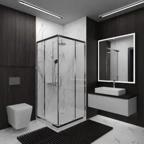 S90SC Душова кабіна STYLE квадратна 900x900x1900 мм скло прозоре №2