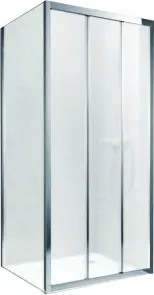 TT90G+S90G Душова кабіна TREND-S квадратна хром 900x900x1900 мм (трисекц., розсувна) скло grape (2 частини) №1
