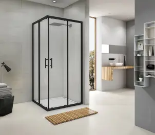 G90SCB Душова кабіна GRACE квадратна чорна 900x900x1900 мм скло прозоре №2