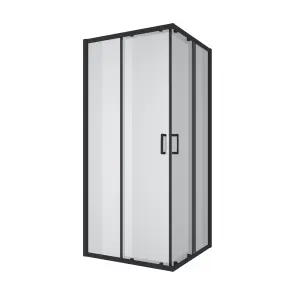 Душова кабіна розсувна, квадратна Line CUBE 900*900мм, black matt, cкло 6мм прозоре №1