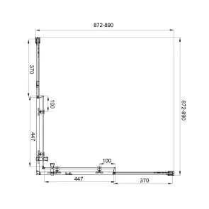 Душова кабіна розсувна, квадратна Line CUBE 900*900мм, black matt, cкло 6мм прозоре №4