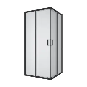 Душова кабіна розсувна, квадратна Line CUBE 900*900мм, black matt, cкло 6мм grape №1