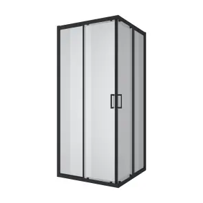 Душова кабіна розсувна, квадратна Dakota 900*900*1850мм, black matt, cкло 5мм, clear №1