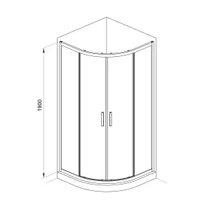 R80RG Душова кабіна ROUND напівкругла 800x800x1900 мм скло grape №3