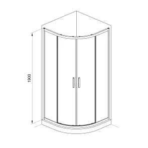 R90RG Душова кабіна ROUND напівкругла 900x900x1900 мм скло grape №3