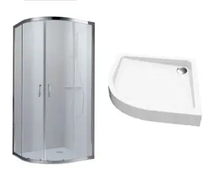 Душова кабіна ROUND напівкругла 900x900x1900 мм прозоре + піддон Grace 900х900 полукр №1